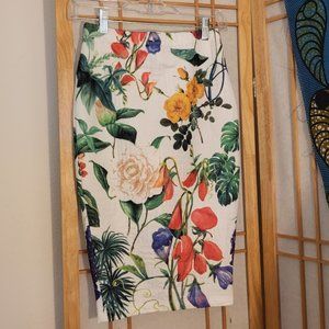 ASOS - White & floral pencil skirt, Size 0, NWOT